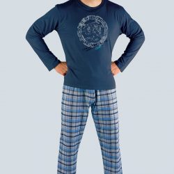Pánské pyžamo Oliver - modro šedé