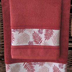 Set 2 bambusových ručníků Tropical terakota