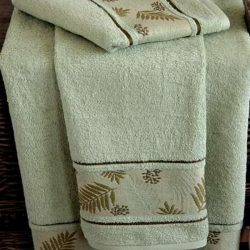Set 2 bambusových ručníků Tropical světle zelené