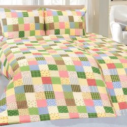 Krepové povlečení Patchwork žluté